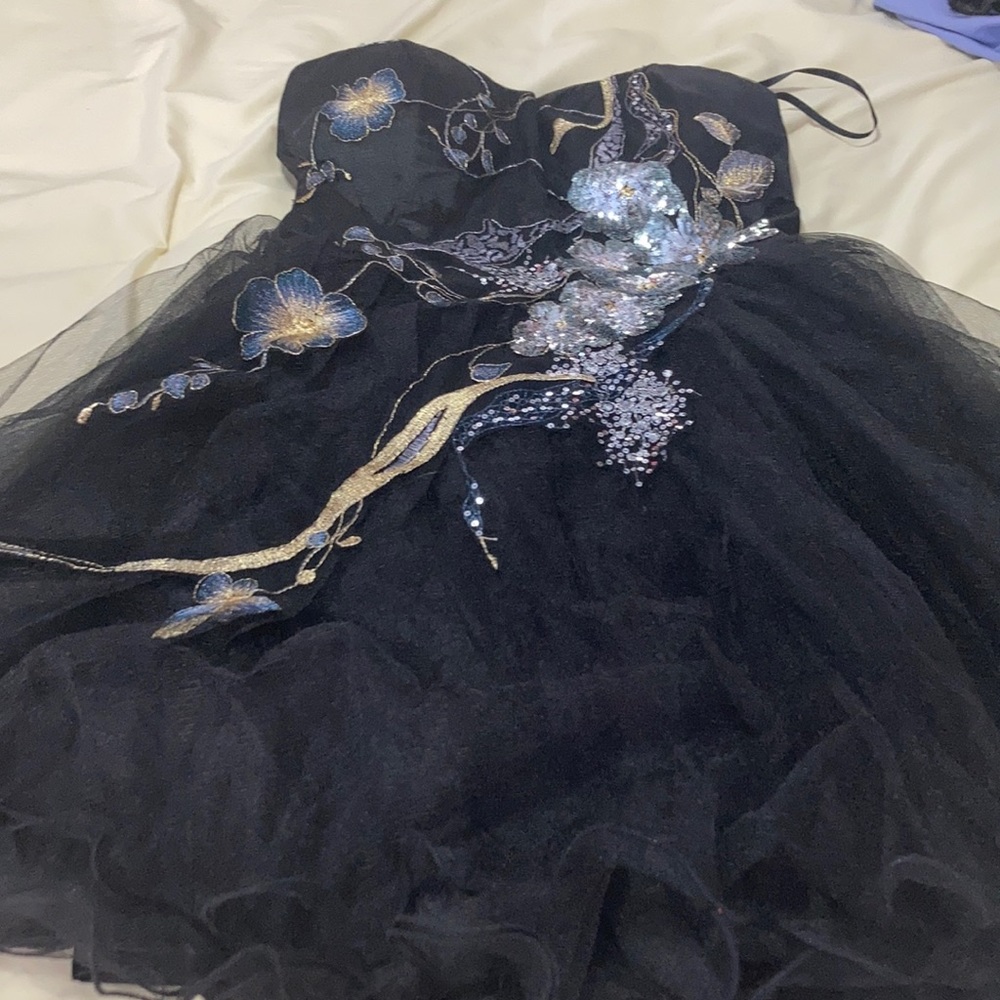 Black tulle dress